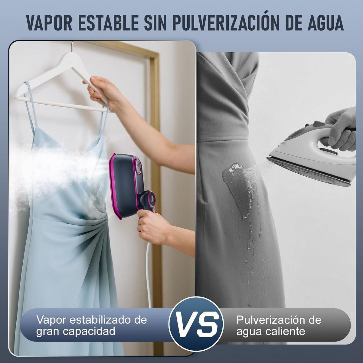 Plancha Vertical Vapor 1200W, Plancha Ropa Plancha Vapor 2 en 1 para Viaje