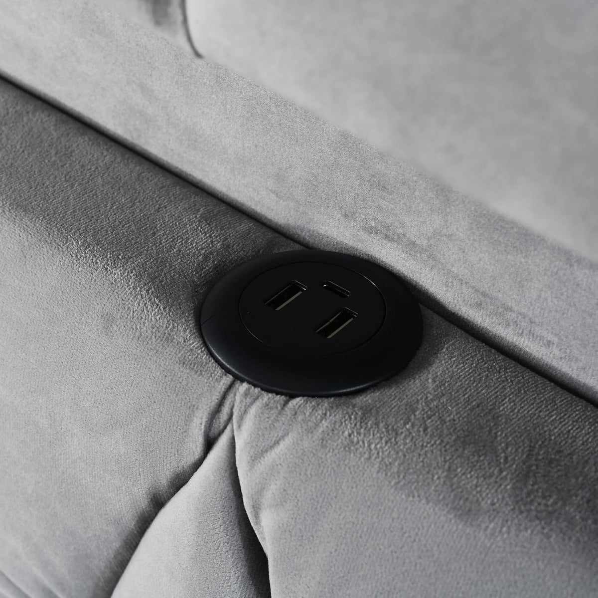 Elegante cama tapizada de 160 x 200 cm, con respaldo grande, cama de terciopelo con LED y enchufe USB, cama clásica, sistema de almacenamiento hidráulico (gris)