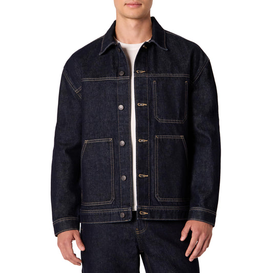 Amazon Essentials Hombre Chaqueta Funcional Vaquera Rígida de Corte Holgado