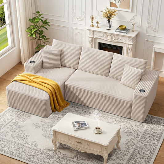 Sofa Modular sofás Comprimidos al vacío, Sofa Cama Chaise Longue 102 inch/261cm Sofá de Suelo Modular sin Estructura con Función de Dormir, Sofá para Salón o Apartamento, Negro