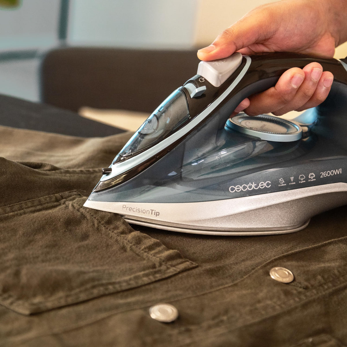 Cecotec Plancha de la Ropa Horizontal Vapor IronHero 3200 Vital. 3200W, Golpe de Vapor 270g/min, Vapor Continuo 70g/min, Suela Gran Resistencia con Deslizamiento Perfecto, Antigoteo