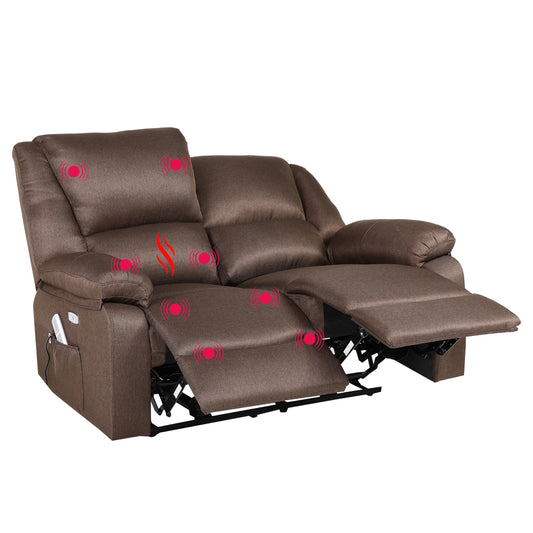 ECODE® Sofa 2 Plazas de Tela con Reclinacion Electrica y Masaje