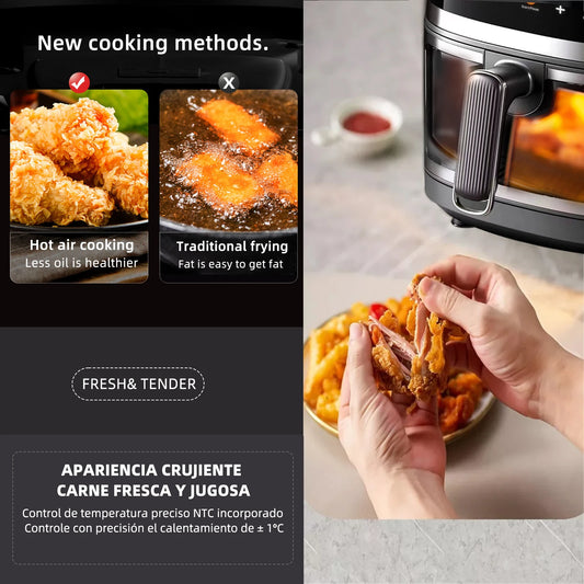 1400W 8L Air Fryer Without Oil House Programmable Smart LED Touch Thermal AirFryer Cycle Booker French Fries chickens