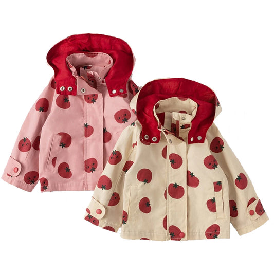 Abrigo cortavientos con estampado para niños y niñas, chaqueta con capucha, ropa de 1 a 7 años, novedad, primavera y otoño