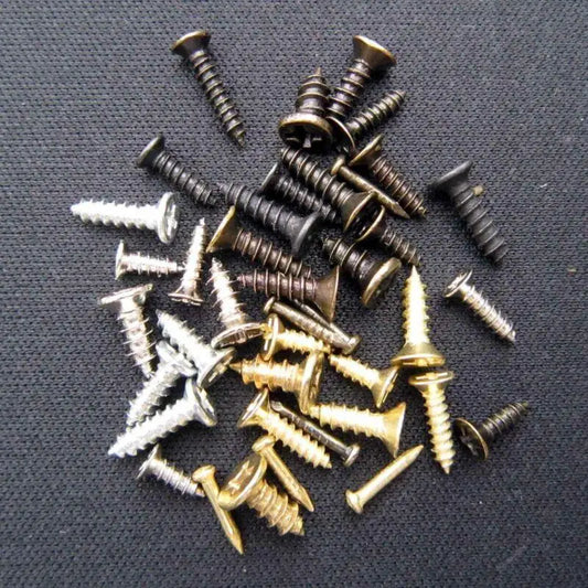 Kit surtido de tornillos autorroscantes para madera, 100 Uds., bronce/dorado/plateado, rosca de cabeza plana, tornillo de fijación para clavos, tornillos para muebles de madera