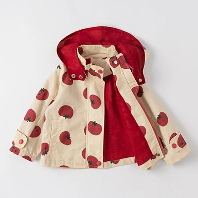Abrigo cortavientos con estampado para niños y niñas, chaqueta con capucha, ropa de 1 a 7 años, novedad, primavera y otoño