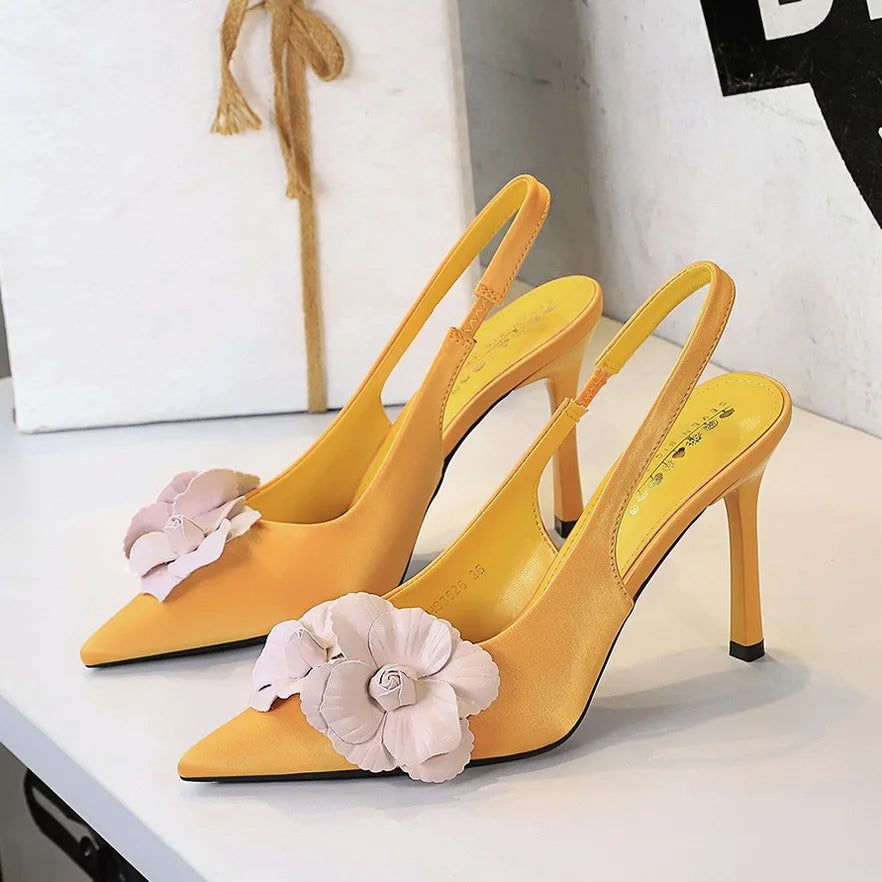 Chaussures Femme Fashion Point-toe Elegant Sandal PU Buckle Strap Thin High Heels Sandals Ladies Pageant Party Shoes
