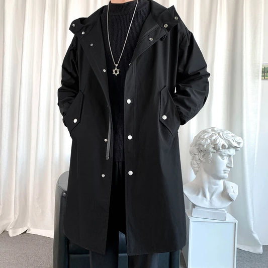 Nueva chaqueta con capucha de otoño para hombre, ropa de calle coreana, abrigos de gran tamaño, ropa de calle coreana, ropa masculina de moda, chaquetas holgadas de Hip Hop