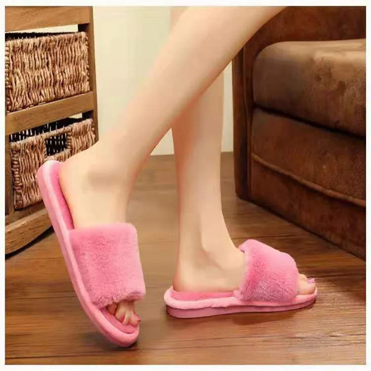 Custom logo Slide Sandals Fur Cheap Wholesale Shoes Women Lady Flat Ladies Sandals slippers