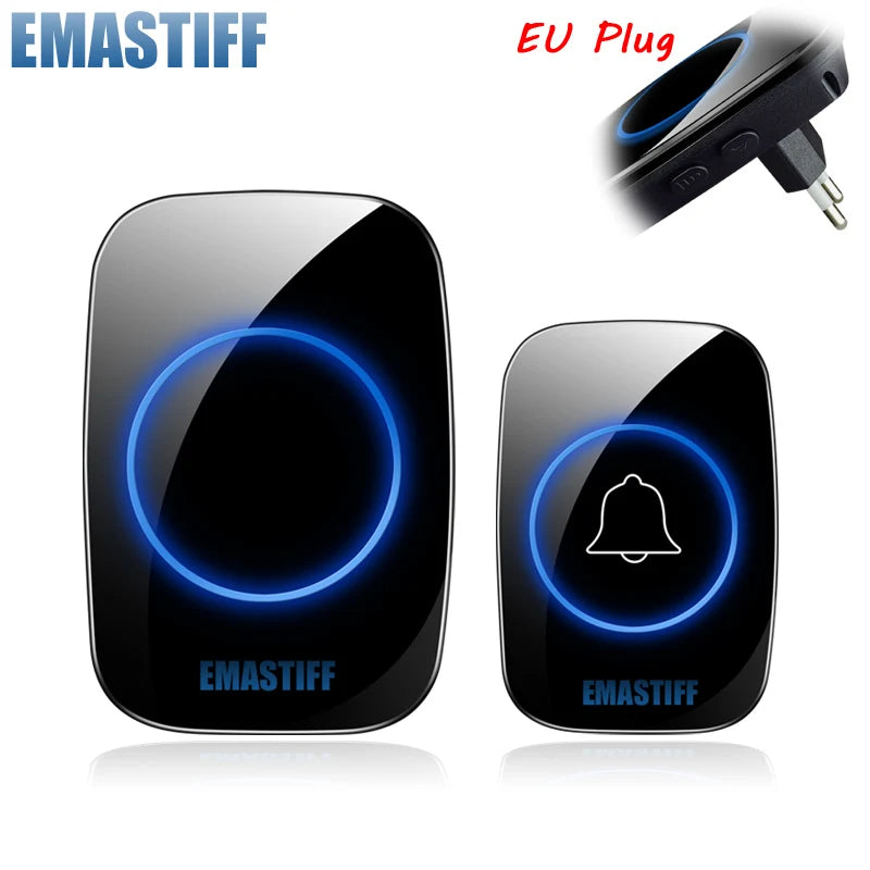 Nueva timbre de bienvenida para el hogar, timbre inalámbrico inteligente, resistente al agua, control remoto de 300M, enchufe UE AU UK US, timbre de puerta inteligente