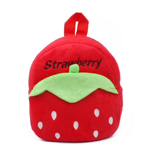 Bonita mochila de felpa de fresa para niños, Mini bolsas escolares de animales de dibujos animados, bolsa de dulces para niños, regalo para niños y niñas de 1 a 3 años