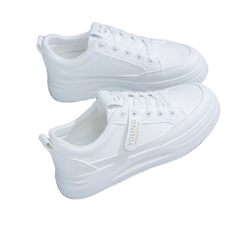 New White Shoes, Elevated Women's Shoes, Comfortable Women's Board Shoes Women's Sports Shoes