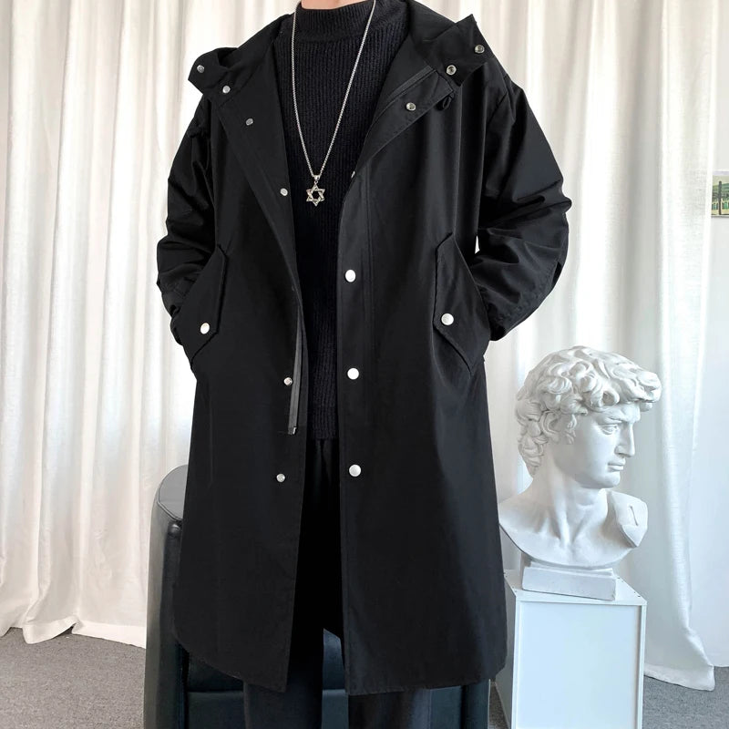 Nueva chaqueta con capucha de otoño para hombre, ropa de calle coreana, abrigos de gran tamaño, ropa de calle coreana, ropa masculina de moda, chaquetas holgadas de Hip Hop