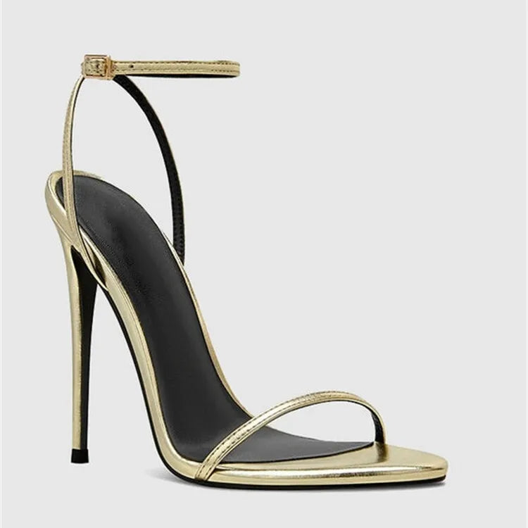 Zapatos De Muje Women's Stiletto Heels Sandals Silver Gold Pointed Toe Simple Design for Summer Autumn Winter Logo Upper