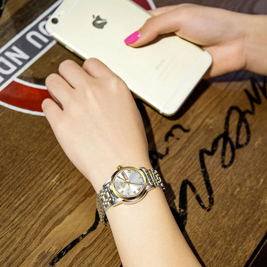 LIGE 2025 reloj de oro nuevo para mujer, relojes creativos de acero para mujer, relojes de pulsera para mujer, reloj impermeable para mujer, reloj femenino