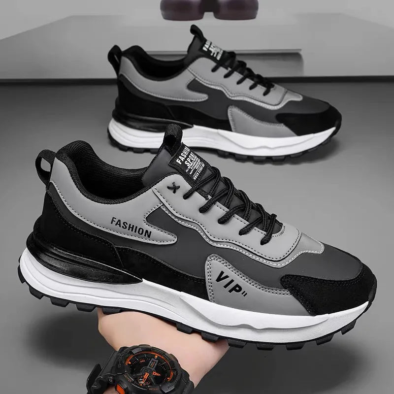Men's Trendy Summer Sports Shoes Breathable Casual Running Skateboard Sneakers with Waterproof Thick Soled Walking Style