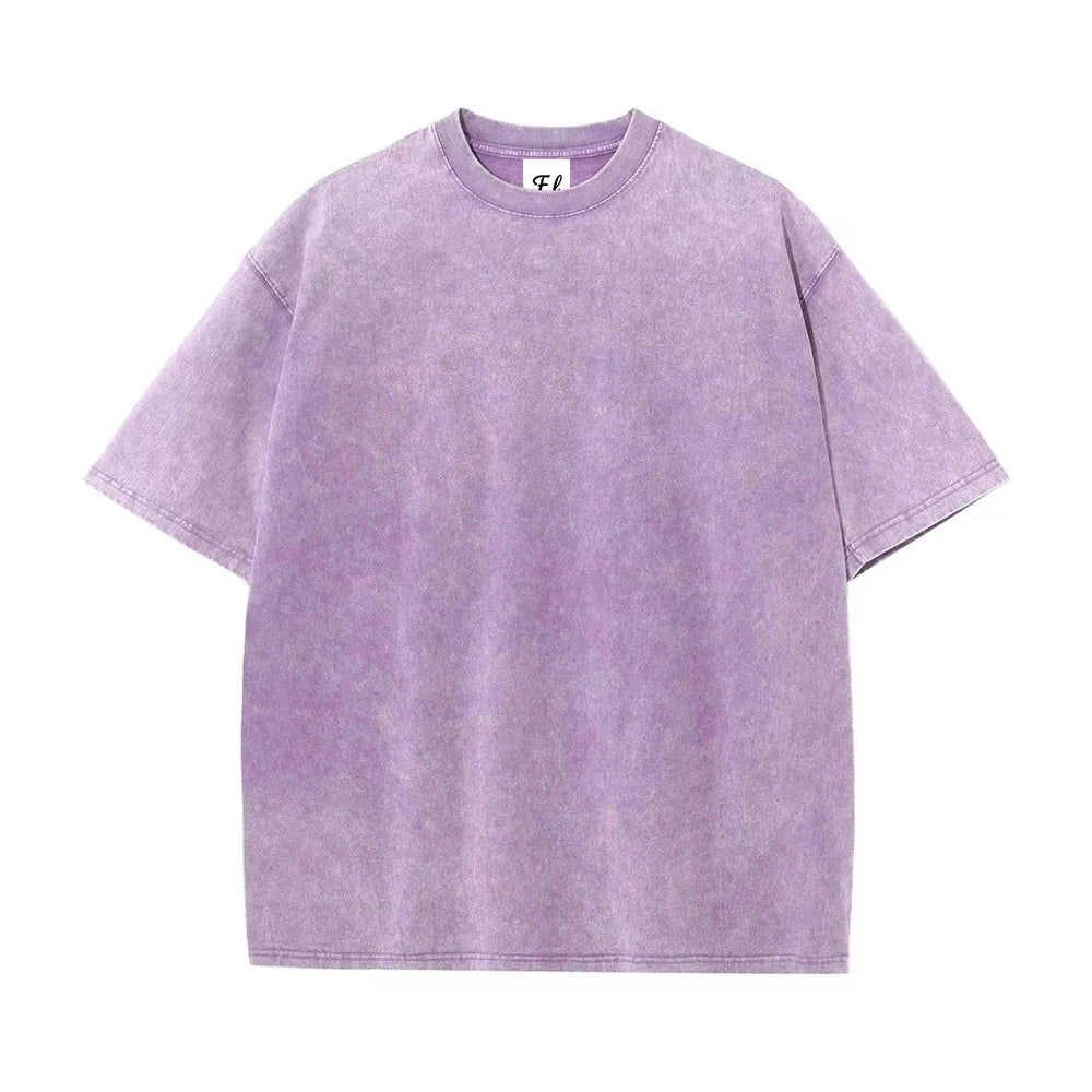 USA Warehouse 260G 260gsm Heavyweight Vintage Washed 100% Cotton Men T-Shirt Bulk