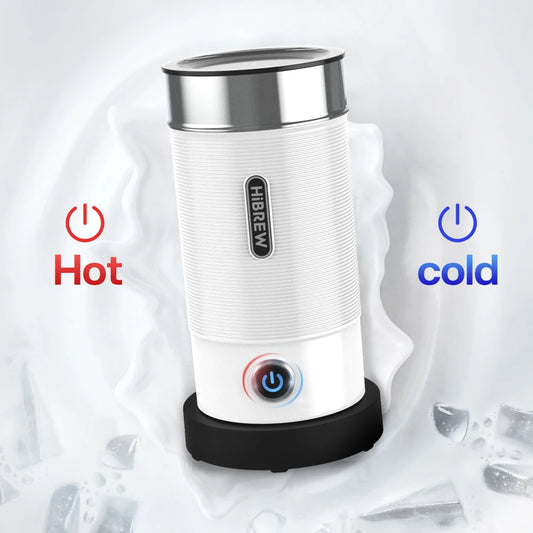 HiBREW Espumador de leche Espumador Mezclador de chocolate Latte frío/caliente Capuchino Calentador de leche completamente automático Cool Touch M1A
