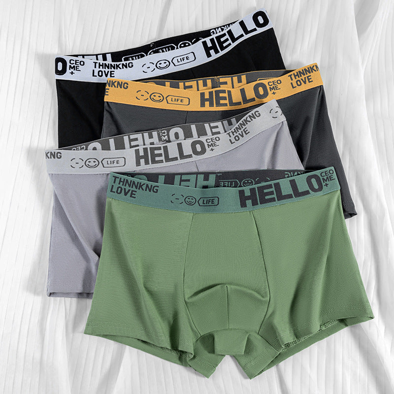 Men's underwear men's wholesale plus size waist antibacterial breathable comfortable cotton texture boxer shorts head male manufacturers on behalf of the hair