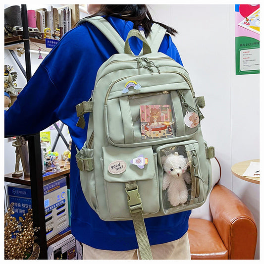 Cute Backpack 2026 New Model Large Capacity Fashionable and Stylish High School Student Schoolbag Female Korean Style Junior High School Student Backpack