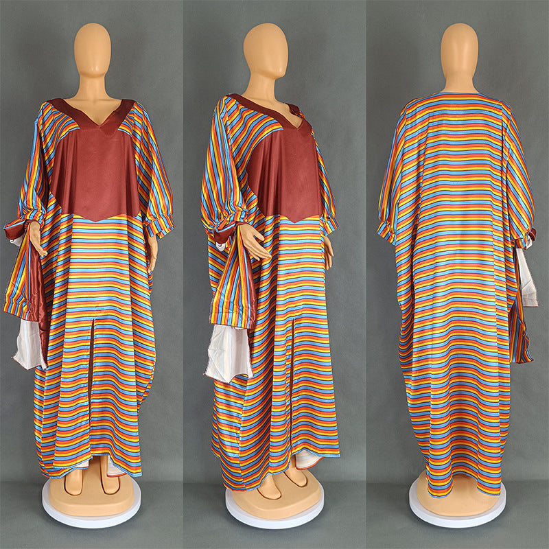 Cross-Border Dresses Amazon Best-Selling Plus-Size Women's Clothing African Fashion Ethnic Style Robe 8905