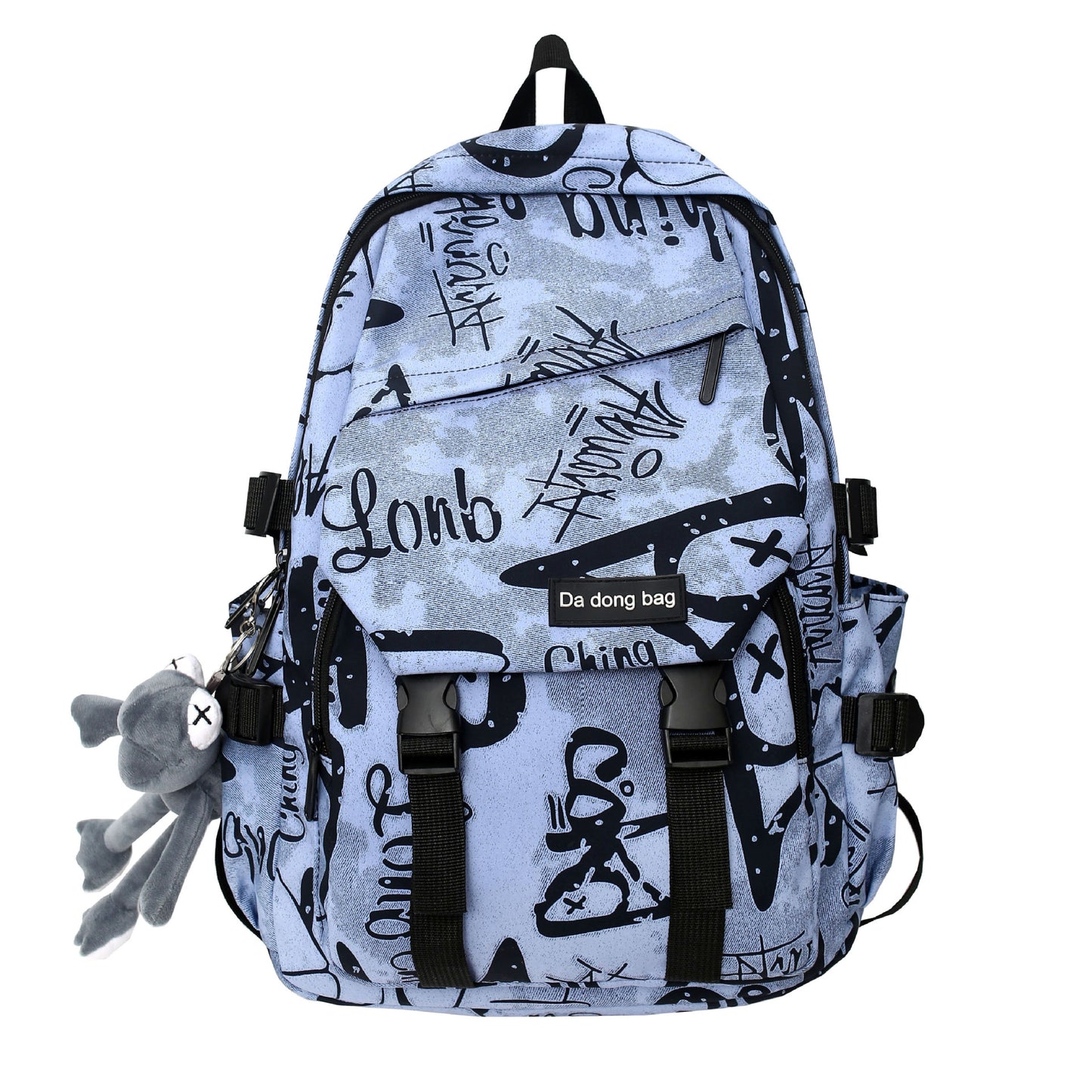 Trendy Brand Backpack Fashion Trendy Cool Large Capacity Graffiti Backpack Men's and Women's Casual College Student Schoolbag Male Junior High School Students