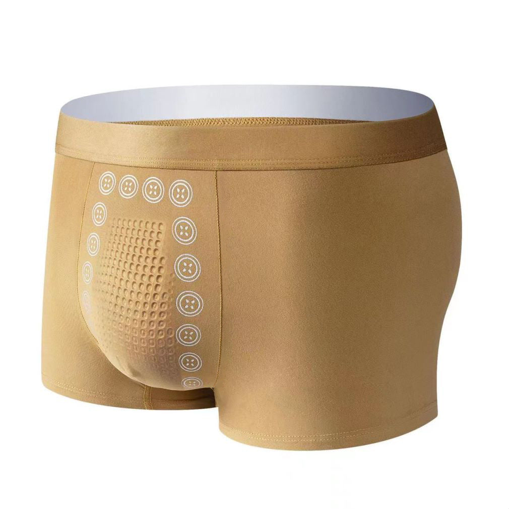 Manufacturer Wholesale Men's Underwear Adult Massage Particle Breathable Antibacterial Crotch Skin-Friendly Comfortable Boxer Briefs Shorts
