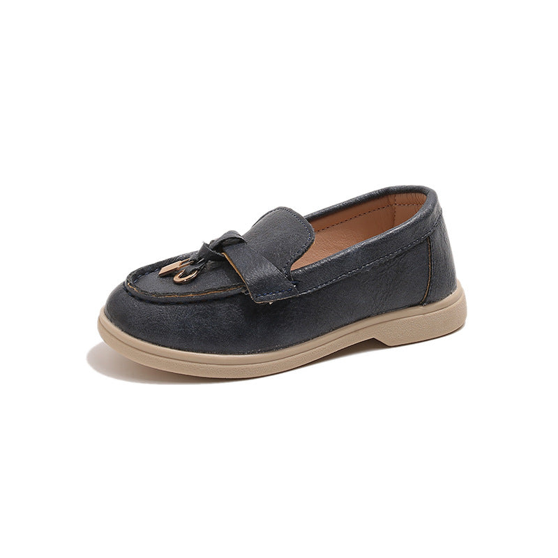 Children's Loafers, British Style Retro Loafers, Boys' Casual Leather Shoes, Little Girls' Casual Shoes