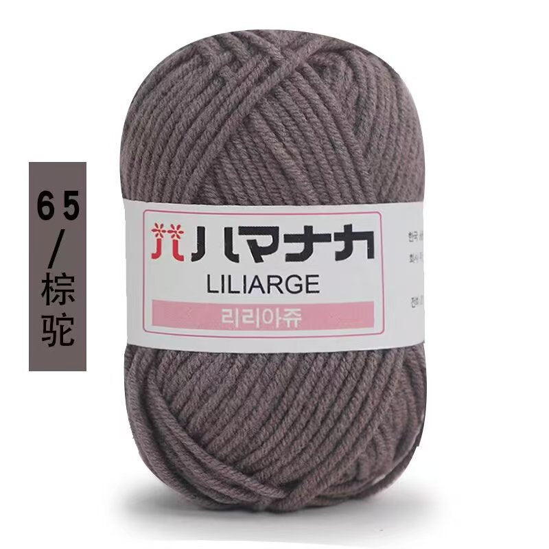 Four and a half two milk cotton 4 strand doll thread Korean cotton medium thick baby wool crochet hand thread wholesale