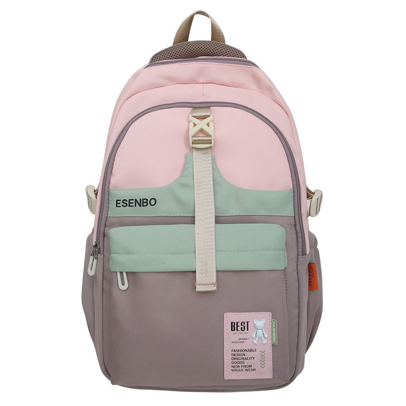Schoolbag Women's Korean-style Harajuku Backpack Campus Style Junior High School Senior high school Student Schoolbag Simple Fashionable Large Capacity Backpack