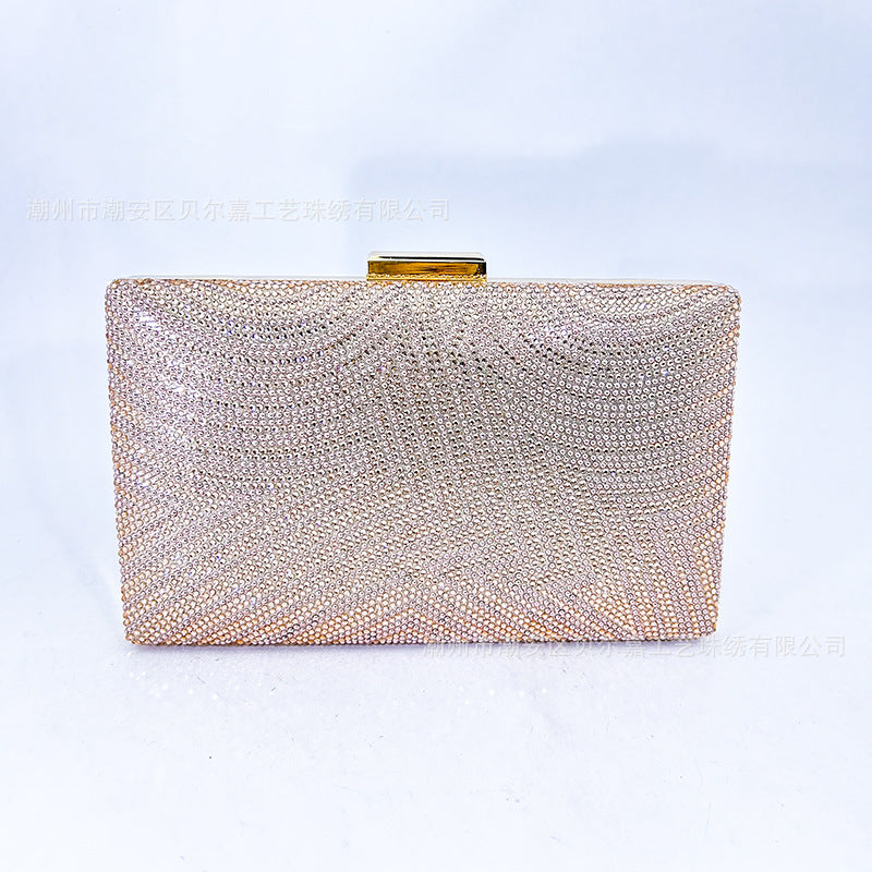 Cross-border new in stock evening bag women's diamond-embedded chain banquet small bag dress bag Clutch evening bag Clutch