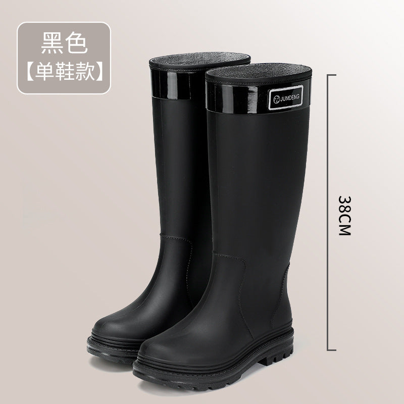 Foreign Trade Japanese and Korean Adult Fashion High Rain Boots Women's Water Boots fleece-lined Waterproof Non-slip Outer Wear Snow Boots Cross-border Explosions