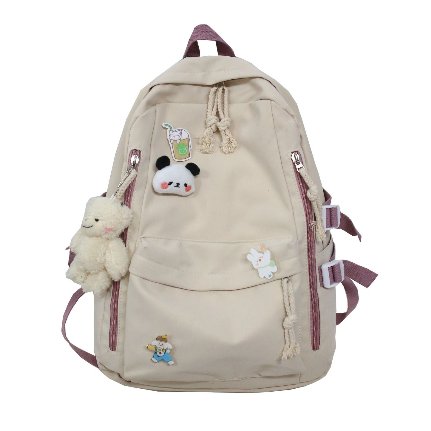 Japanese-Style Ins School Bag for Middle School Girls, High School Students, and College Students, Large Capacity, Simple Backpack, Double Shoulder Bag