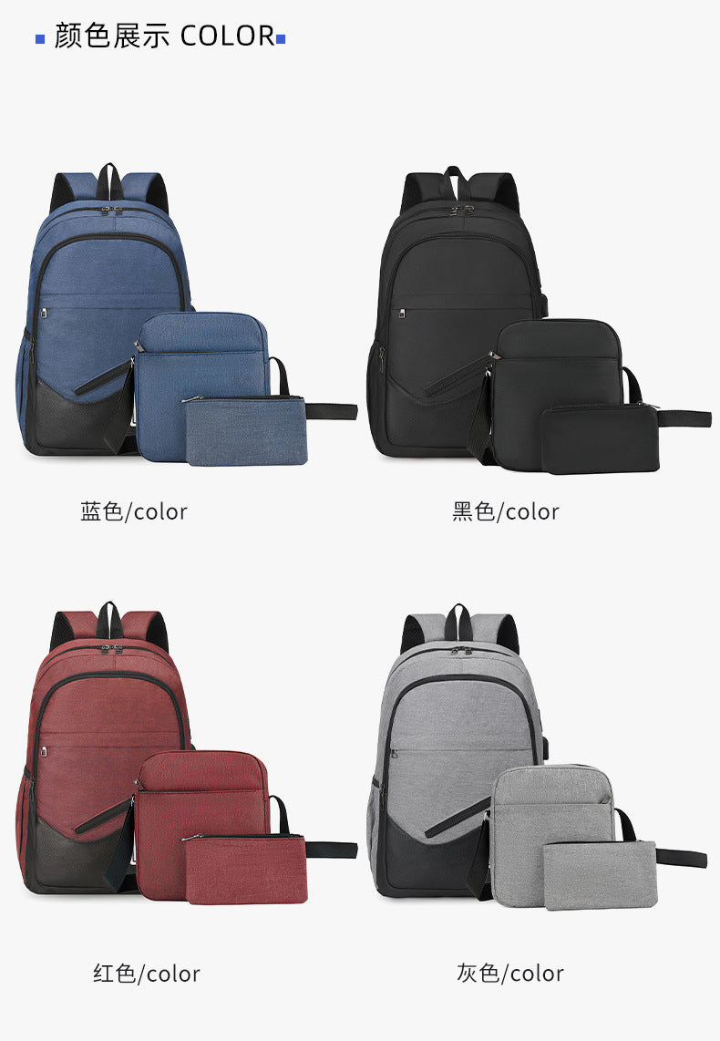 Backpack Women's Backpack Men's Korean Style Trendy Middle School Bag Large Capacity Travel Bag College Style Computer Bag Casual Bag