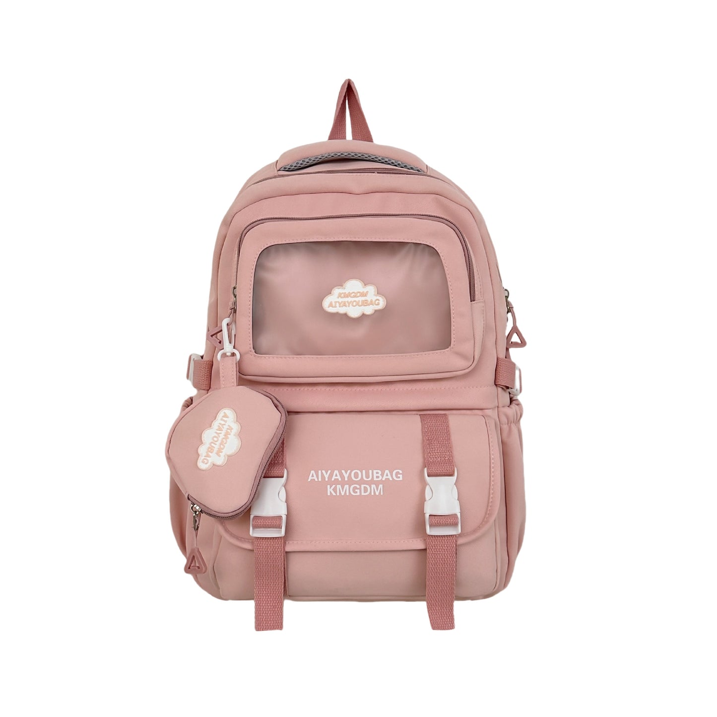 Customized Student Schoolbag Cream Style Cute Backpack Logo Print Computer Bag Junior High School Students Japanese Style Simple Backpack