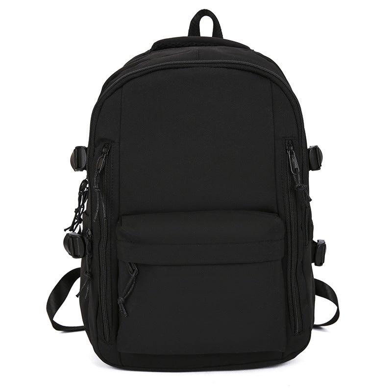 New Student Backpack Fashionable All-match Casual Schoolbag Campus Style Solid Color Simple Large Capacity Women's Backpack