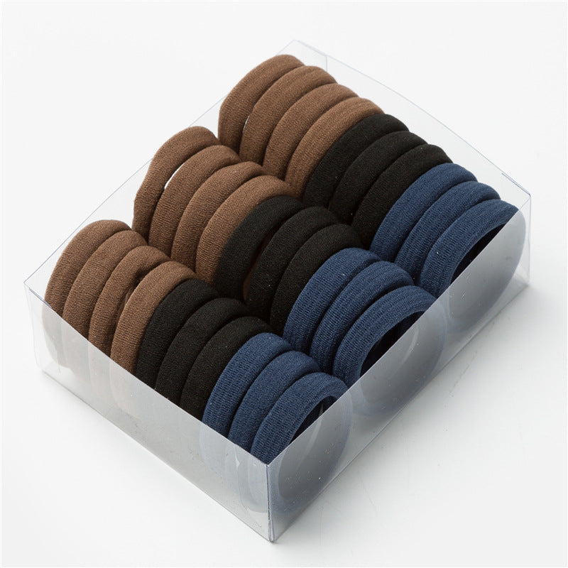 Seamless black hair ring towel ring ladies hair rope base base rubber band leather sleeve children's hair accessories manufacturers direct supply