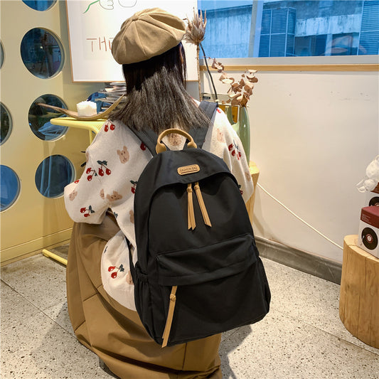 New Korean Style Schoolbag Women's Simple Cute Backpack for Middle School Students and College Students Backpack Travel Bag Premium Sense