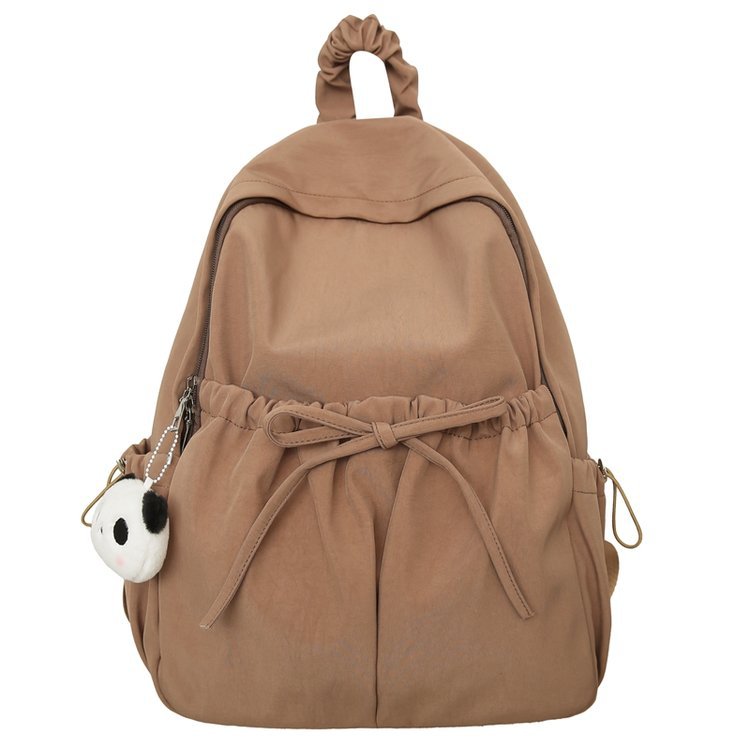 Good-Looking Girl's Backpack, New Bow, Large Capacity, High School Student's School Bag, Simple Casual Travel Bag