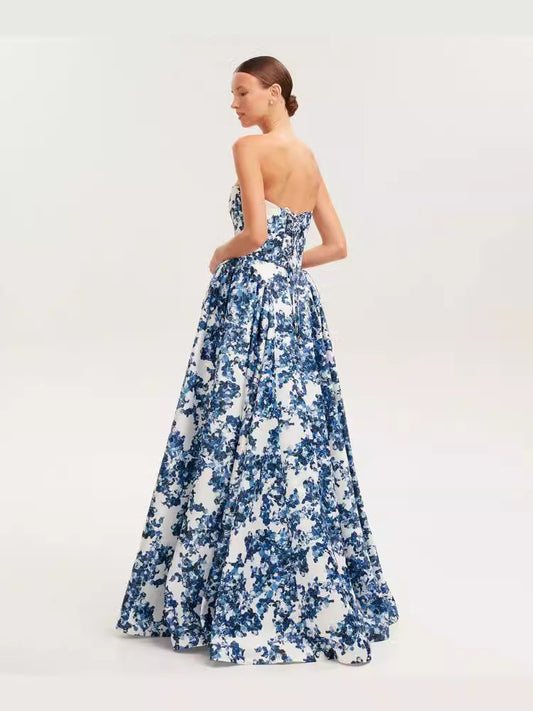 2025 Cross-border New Spring and Summer Shoulder European and American Women's Three-dimensional Tailoring Fairy Long Elegant Evening Dress dress