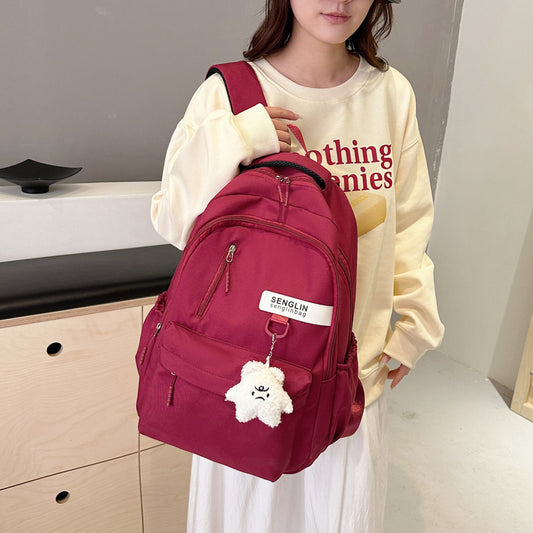 Simple Schoolbags for Boys, College Students, High School Students, Large-Capacity Girls' Backpacks, College Style Korean Fashion Couple Pairs