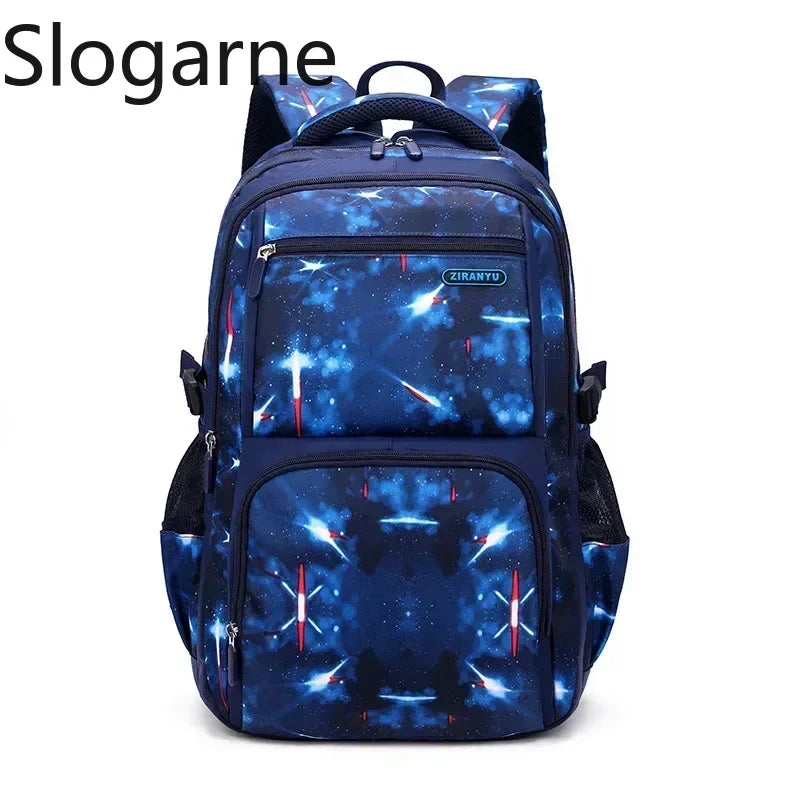Nuevo conjunto de 3 uds de mochilas para niños, bolso escolar con patrón de cielo estrellado para estudiantes, bolso escolar impermeable con bolsa de almuerzo, estuche para lápices