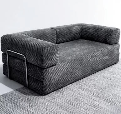 m Sofá italiano minimalista retro de pana de alta gama para sala de estar, sofá cama comprimido, transporte aéreo lavable m