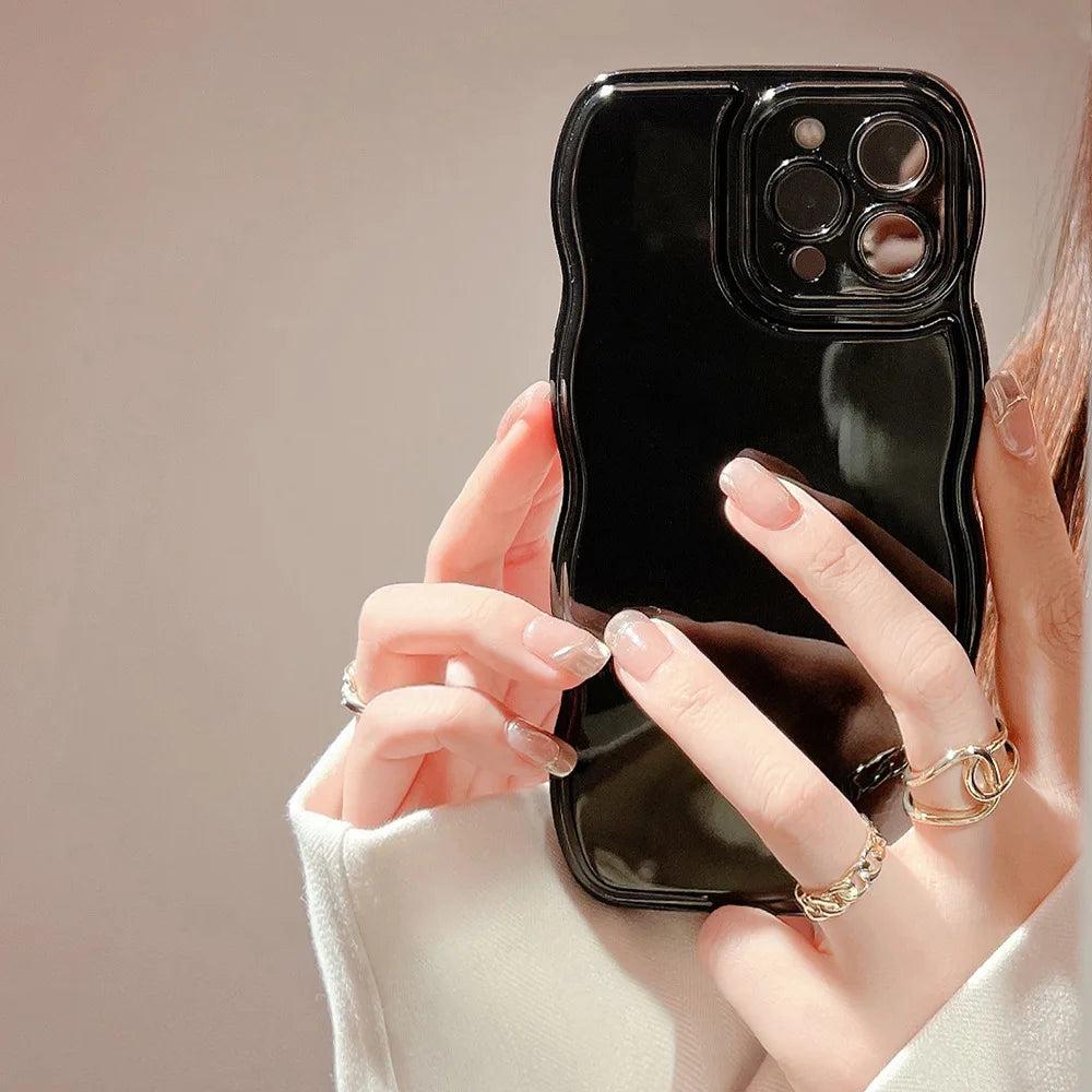 Nueva funda de teléfono ondulada para hombres y mujeres para iPhone 12 13 14 15 16 Pro Max a prueba de golpes disipar el calor fundas blandas de silicona carcasa protectora