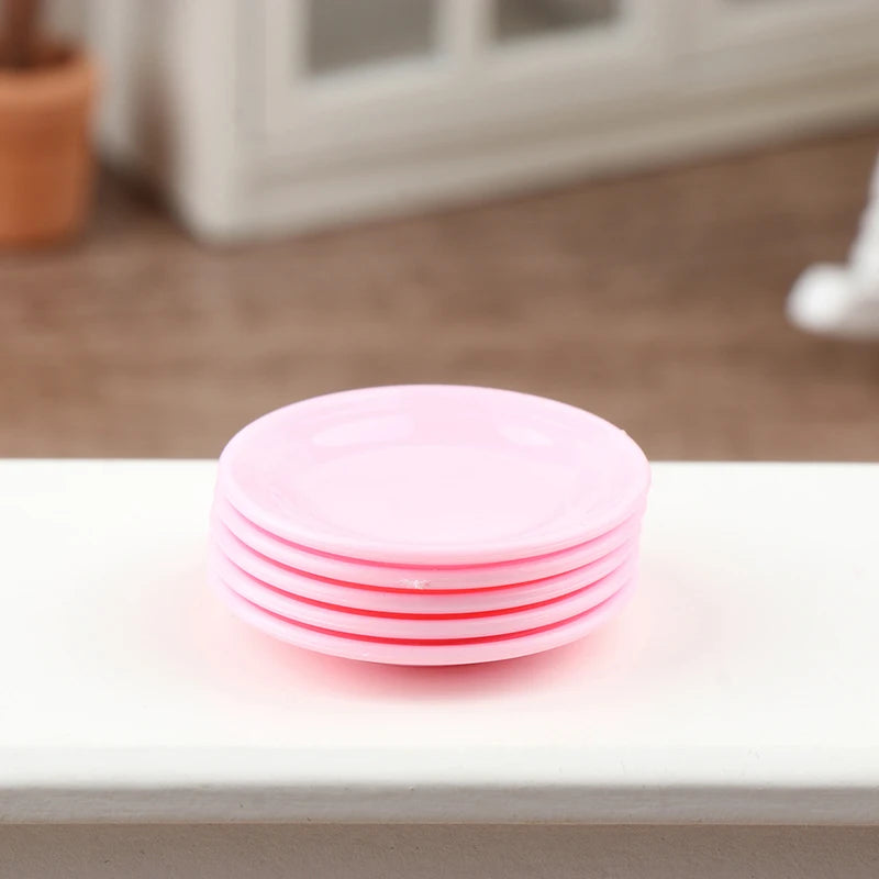 Mini platos de comida para casa de muñecas, plato de comedor de simulación para casa de muñecas, accesorios de cocina, juguetes para juego de imitación, 5 uds.