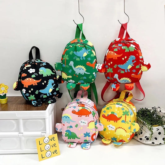 Bolsa bonita para niños, mochilas escolares con dibujos de dinosaurios para niños, mochila de viaje para exteriores preescolar para guardería, antipérdida