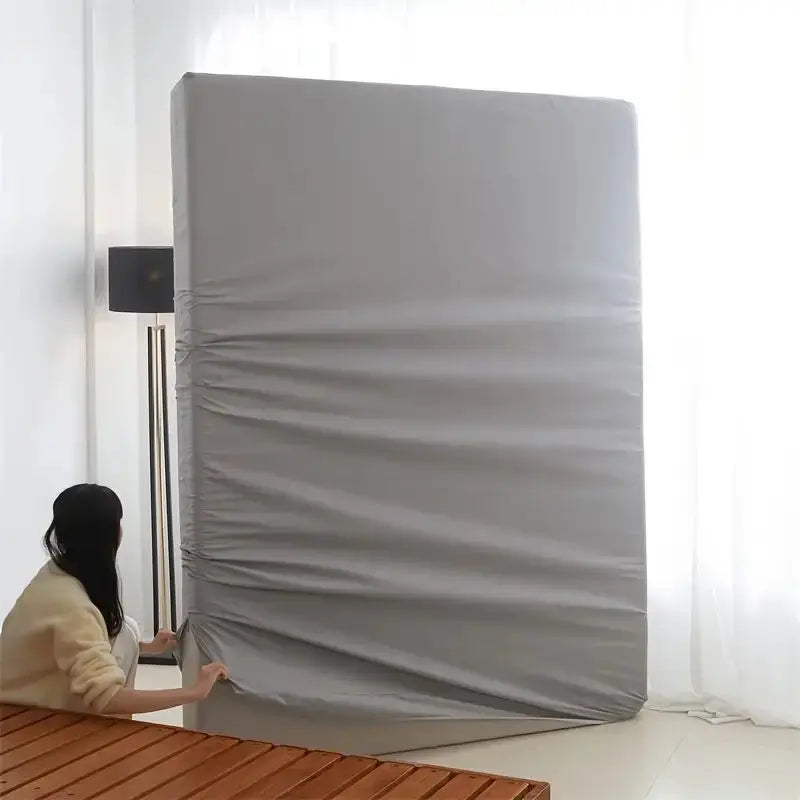 Funda de colchón impermeable totalmente cerrada de 6 lados con cremallera (sin funda de almohada), Protector de colchón a prueba de polvo, Color sólido, 1 ud.