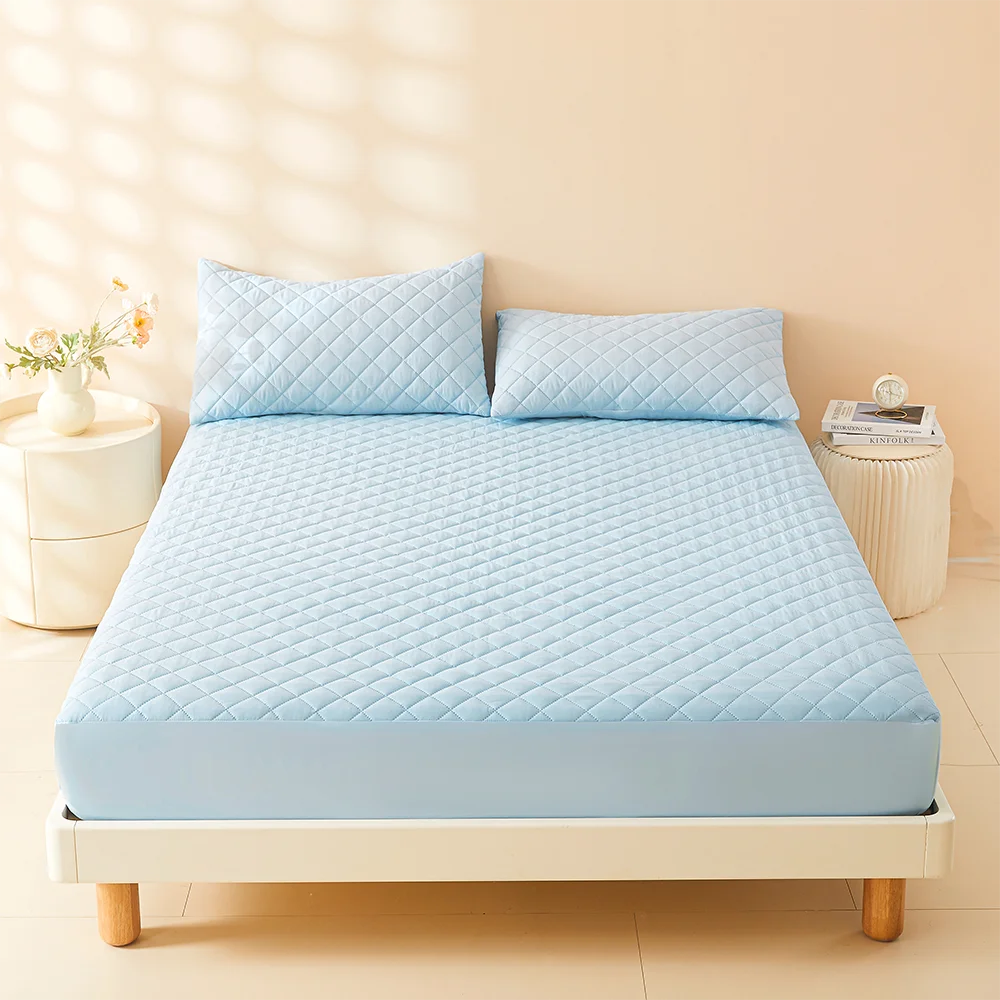 Funda de colchón gruesa de tela de aire 3D, Protector de colchón 100% impermeable, sábana ajustable suave y transpirable (sin funda de almohada), 1 ud.