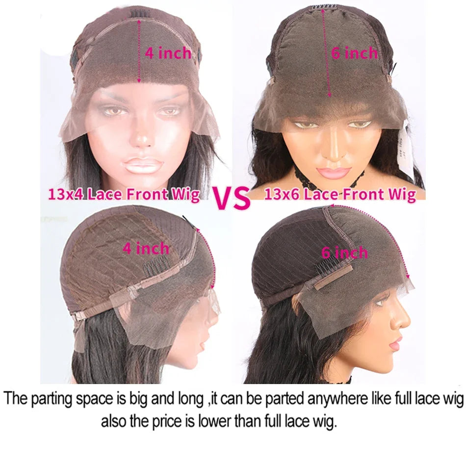 HD Transparent 13x6 Lace Front Human Hair Wigs For Women Pre Plucked Raw Indian Bone Straight Lace Frontal Human Hair Wigs