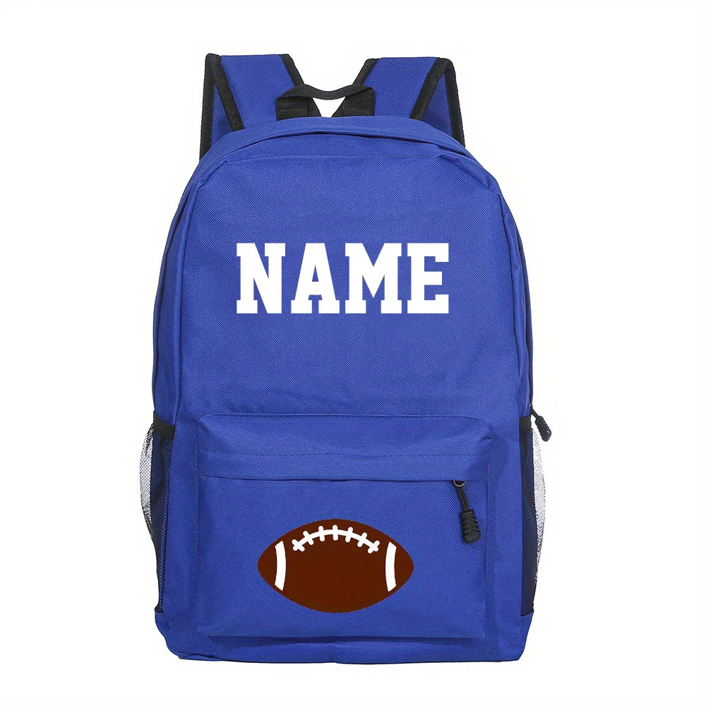 Mochila escolar personalizada para niños, bolso de fútbol y baloncesto con estampado de nombre, mochila para estudiantes, bolsas para ordenador portátil para adolescentes, regalo para regreso a la escuela